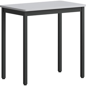 Lorell+Utility+Table+-+Gray+Rectangle%2C+Laminated+Top+-+Powder+Coated+Black+Base+-+500+lb+Capacity+x+30%26quot%3B+Table+Top+Width+x+18.13%26quot%3B+Table+Top+Depth+-+30%26quot%3B+Height+-+Assembly+Required+-+Melamine+Top+Material+-+1+Each