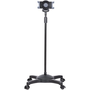 StarTech.com Mobile Tablet Stand with wheels, Height Adjustable, Universal Rolling Tablet Stand for 7 to 11 inch w/ Detachable Holder, TAA - Mobile tablet stand w/ lockable casters for tablets 7" to 11" - Holder w/adjustable clamps 6.6" to 7.8" in width; 0.4" thick; Up to 2lb in weight - Rotate/Tilt/Swivel; Height adjustable from 36.4" - 57.8" from the floor; Detachable tablet holder