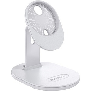OtterBox Stand for MagSafe Charger - 4.89" (124.21 mm) x 3.53" (89.66 mm) x 4.88" (123.95 mm) x - Polycarbonate, Synthetic Rubber - White - Magnetic Mount, Non-slip, Weighted Base, Scratch Resistant, Fingerprint Resistant, Durable, Compact