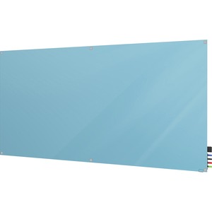 Ghent+Harmony+Dry+Erase+Board+-+60%26quot%3B+%285+ft%29+Width+x+48%26quot%3B+%284+ft%29+Height+-+Tempered+Glass+Surface+-+Blue+Back+-+Square+-+Magnetic+-+1+Each