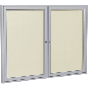 Ghent+2+Door+Enclosed+Vinyl+Bulletin+Board+with+Satin+Frame