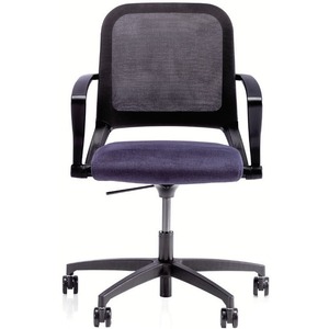 United Chair Light Task Chair With Arms - Spring Seat - Black Frame - 5-star Base - Armrest