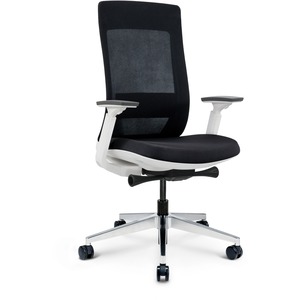 Eurotech+Elevate+Chair+-+Black+Fabric+Seat+-+Black+Mesh+Back+-+White+Frame+-+5-star+Base+-+Armrest+-+1+Each