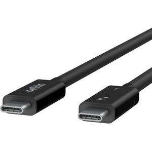 Belkin CONNECT Thunderbolt 4 Cable, 1M, Passive - 3.3 ft Thunderbolt 4 Data Transfer Cable for Docking Station, Notebook, Smartphone, Tablet, Hard Drive - First End: 1 x 24-pin USB4 Thunderbolt 4 Type C - Male - Second End: 1 x 24-pin USB4 Thunderbolt 4 Type C - Male - 40 Gbit/s - Black