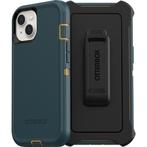 OtterBox Defender Rugged Carrying Case (Holster) Apple iPhone 13 Smartphone - Hunter Green - Dirt Resistant, Bump Resistant, Dirt Resistant Port, Scrape Resistant, Lint Resistant Port, Dust Resistant Port, Drop Resistant, Anti-slip - Thermoplastic Elastomer (TPE), Plastic Body - Belt Clip - 6.39" (162.31 mm) Height x 3.57" (90.68 mm) Width x 1.31" (33.27 mm) Depth - Retail