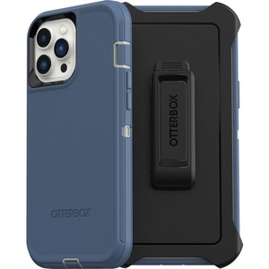 OtterBox Defender Rugged Carrying Case (Holster) Apple iPhone 13 Pro Max, iPhone 12 Pro Max Smartphone - Fort Blue - Dirt Resistant, Scrape Resistant, Drop Resistant, Lint Resistant Port, Dirt Resistant Port, Dust Resistant Port, Bump Resistant, Dust Proof, Lint Resistant, Clog Resistant Port - Synthetic Rubber Body - Holster - 6.94" (176.28 mm) Height x 3.83" (97.28 mm) Width x 1.31" (33.27 mm) Depth - Retail