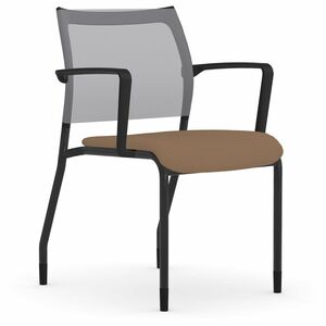 9+to+5+Seating+Luna+Guest+Chair+-+Latte+Seat+Color+-+Fabric+Seat+Material+-+Dove+Gray+Back+Color+-+Black+Frame+Color+-+1+Each