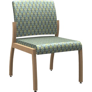 HPFI Axxess 980 Armless Guest Chair - Limeade Polyester, High Density Foam (HDF) Seat - Limeade Polyester, Foam Back - Maple Solid Hardwood, Steel Frame - Four-legged Base - 1 Each