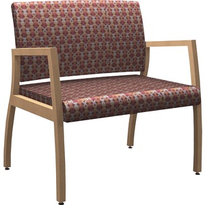 HPFI Axxess 982 Bariatric Chair - Sangria Polyester, High Density Foam (HDF) Seat - Sangria Polyester, Foam Back - Maple Solid Hardwood, Steel Frame - Four-legged Base - Armrest - 1 Each