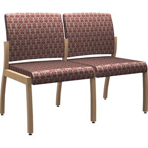 HPFI Axxess Armless Ganged Guest Chairs - Sangria Polyester, High Density Foam (HDF) Seat - Sangria Polyester, Foam Back - Maple Solid Hardwood, Steel Frame - 1 Each