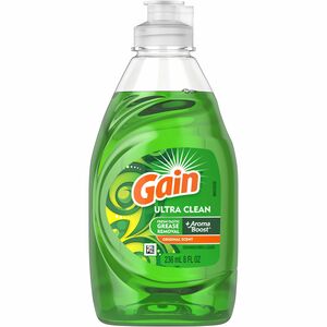 Gain+Ultra+Original+Scent+Dishwashing+Liquid+-+8+fl+oz+%280.3+quart%29+-+Clean+Scent+-+Green+-+12+%2F+Carton