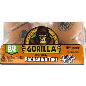 Gorilla+Heavy-Duty+Tough+%26+Wide+Shipping%2FPackaging+Tape+-+30+yd+Length+x+2.83%26quot%3B+Width+-+1.50%26quot%3B+Core+-+Clear+-+2+%2F+Pack