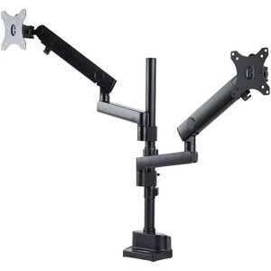 StarTech.com Desk Mount Dual Monitor Arm, Height Adjustable Full Motion Monitor Mount for 2x VESA Displays up to 32"/17lb, Stackable Arms - VESA 75x75/100x100mm desk mount dual monitor arm for 2x 32 inch (16:9) displays (17.6lb each) - Clamp/Grommet; Detachable VESA plates - Articulating ergonomic monitor mount w/ screen tilt/swivel/rotate - Full motion arms w/one-touch adjustable height