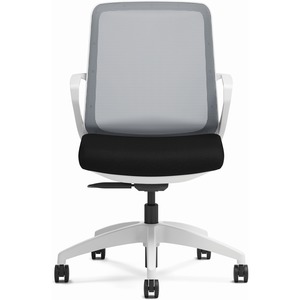 HON+Cliq+Chair+-+Black+Fabric+Seat+-+Fog+Mesh+Back+-+Designer+White+Frame+-+5-star+Base+-+1+Each