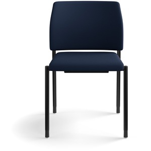 HON Accommodate Chair - Navy Fabric Back - Textured Black Steel Frame - Navy - Polyester Fabric
