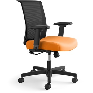 HON Convergence Chair - Apricot Fabric Seat - Black Mesh Back - Black Frame - 5-star Base - Apricot