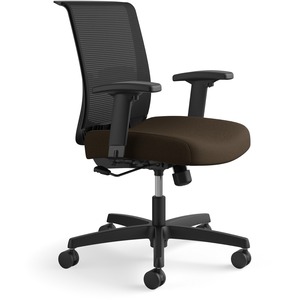 HON+Convergence+Chair+-+Espresso+Fabric+Seat+-+Black+Mesh+Back+-+Black+Frame+-+5-star+Base+-+Espresso