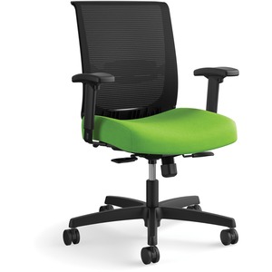 HON Convergence Chair - Pear Fabric Seat - Black Mesh Back - Black Frame - 5-star Base - Pear
