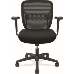 HON Gateway Chair - Fabric Seat - Black Mesh Back - Black Frame - Black