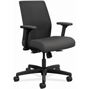 HON Ignition 2.0 Chair - Iron Ore Fabric Seat - Black Mesh Back - Black Frame - Iron Ore
