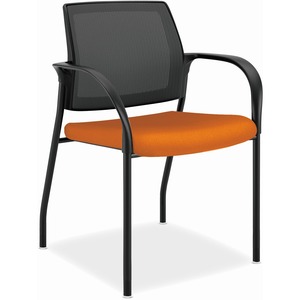 HON Ignition Chair - Apricot Fabric Seat - Black Mesh Back - Black Steel Frame - Apricot - Armrest