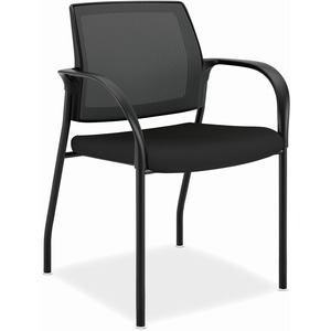 HON Ignition Chair - Black Fabric Seat - Black Mesh Back - Black Steel Frame - Black - Armrest