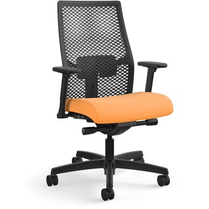 HON Ignition ReActiv Chair - Apricot Fabric Seat - Black Mesh Back - Black Frame - Mid Back - Apricot