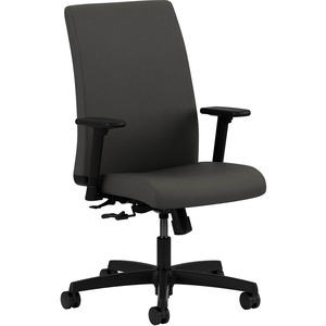 HON Ignition Chair - Iron Ore Seat - Iron Ore Fabric Back - Black Frame - Low Back - Iron Ore