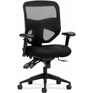 HON Prominent Chair - Black Mesh, Polyester Seat - Black Mesh Back - Black Frame - High Back - 5-star Base - Black