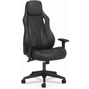 HON Ryder Chair - Bonded Leather Seat - Black Bonded Leather Back - Black