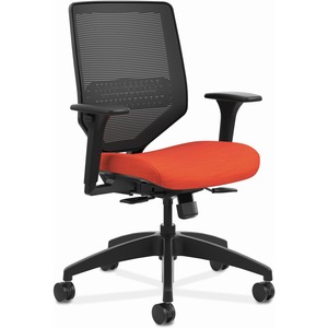 HON Solve Chair - Fabric Seat - Black Mesh Back - Black Frame - Mid Back - Bittersweet