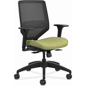 HON Solve Chair - Fabric Seat - Black Mesh Back - Black Frame - Mid Back - Meadow