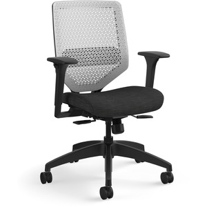 HON Solve Chair - Fabric Seat - Titanium Back - Black Frame - Mid Back - Ink