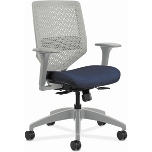 HON Solve Chair - Fabric Seat - Titanium Back - Black Frame - Mid Back - Midnight