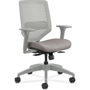 HON Solve Chair - Fabric Seat - Titanium Back - Black Frame - Mid Back - Sterling