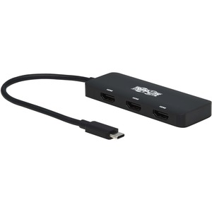 Tripp Lite U444-3H-MST USB-C Adapter, Triple Display, Black - 1 x Type C USB 3.2 (Gen 2) Powered USB Male - 3 x HDMI HDMI 2.0 Digital Audio/Video Female - 3840 x 2160 Supported - Nickel Connector - Black