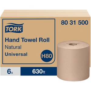 TORK+Hand+Towel+Roll+Natural+H80+-+1+Ply+-+Multifold+-+7.80%26quot%3B+Roll+Diameter+-+1+15%2F16%26quot%3B+Core+-+Natural+-+Fiber+-+6+Roll