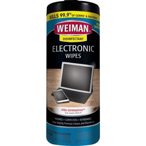 Weiman+E-Tronic+Wipes+-+For+TV%2C+Keyboard%2C+Monitor%2C+Notebook%2C+Smartphone%2C+Tablet%2C+Electronics%2C+Plasma+Display%2C+LCD+-+Streak-free%2C+Lint-free%2C+Ammonia-free%2C+Anti-static%2C+Pre-moistened+-+30+%2F+Can+-+1+Each+-+White