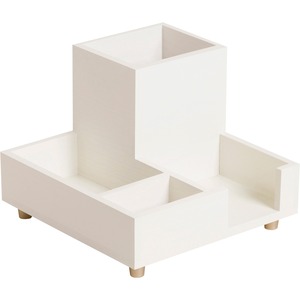 U+Brands+Juliet+Collection+Compartment+Cup+-+4.5%26quot%3B+Height+x+6%26quot%3B+Width+x+6%26quot%3B+Depth+-+Pine+Wood%2C+Brass+-+White+-+1+Each