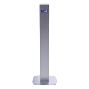 PURELL%C2%AE+Messenger+ES8+Silver+Panel+Floor+Stand+with+Dispenser+-+Floor+-+Silver