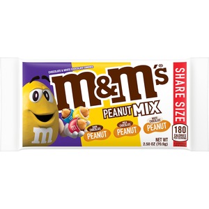 M&M's Peanut Mix Chocolate Candies - Dark Chocolate Peanut, White Chocolate Peanut, Milk Chocolate Peanut - 18 / Box