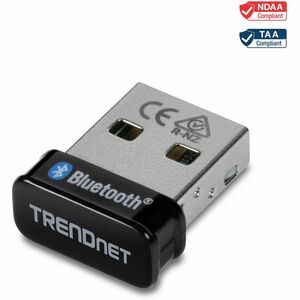 TRENDnet TBW-110UB Bluetooth 5.0 Single Band Bluetooth Adapter for Computer/Keyboard/Headset - USB 2.0 - 2.48 GHz ISM - External