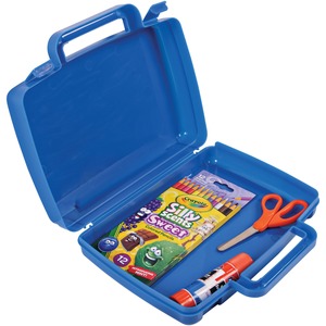 Deflecto+Antimicrobial+Storage+Case+Blue+-+External+Dimensions%3A+8.6%26quot%3B+Width+x+10.2%26quot%3B+Depth+x+2.7%26quot%3B+Height+-+Snap-tight+Closure+-+Plastic+-+Blue+-+For+Photo%2C+Art%2FCraft+Supplies+-+1+Each