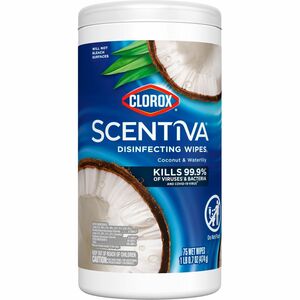Clorox+Scentiva+Wipes%2C+Bleach+Free+Cleaning+Wipes+-+Ready-To-Use+-+Pacific+Breeze+%26+Coconut+Scent+-+75+%2F+Canister+-+1+Each+-+Bleach-free%2C+Disinfectant%2C+Deodorize+-+White