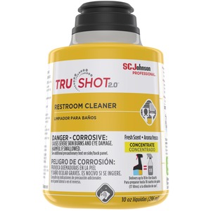 SC+Johnson+TruShot+2.0+Restroom+Cleaner+-+Concentrate+-+10+fl+oz+%280.3+quart%29+-+Clean+Fresh+Scent+WidthCartridge+-+4+%2F+Carton+-+Spill+Proof+-+Clear