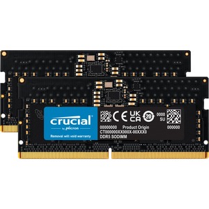 Crucial 16GB Kit (2 x 8GB) DDR5-4800 SODIMM - For Motherboard, Desktop PC, Notebook - 16 GB (2 x 8GB) - DDR5-4800/PC5-38400 DDR5 SDRAM - 4800 MHz - CL40 - 1.10 V - Non-ECC - Unbuffered - 262-pin - SoDIMM - Lifetime Warranty