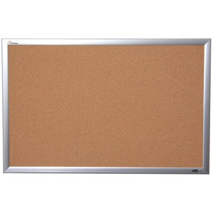 SKILCRAFT%C2%AE+Natural+Cork+Bulletin+Board+-+24%26quot%3B+Board+Height+x+36%26quot%3B+Board+Width+-+Gray+Cork+Surface+-+Sturdy%2C+Durable%2C+Laminated+-+Aluminum+Frame+-+1+Each