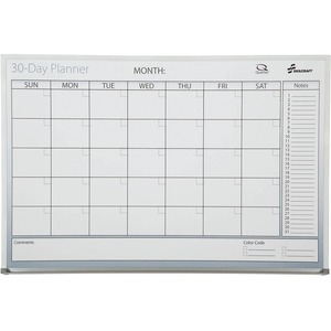 SKILCRAFT%C2%AE+Dry+Erase+Planner+Board+-+36%26quot%3B+%283+ft%29+Width+x+24%26quot%3B+%282+ft%29+Height+-+White+Mylar+Surface+-+Aluminum+Satin+Aluminum+Frame+-+Rectangle+-+Horizontal+-+1+Each