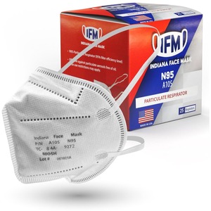 IFM+V3GATE+Indiana+Face+Mask+N95+Respirators+-+Recommended+for%3A+Face+-+Airborne+Particle+Protection+-+Polyethylene%2C+Non-woven+Polypropylene+-+Red+-+5-layered%2C+Adjustable+Nose+Clip+-+25+%2F+Box