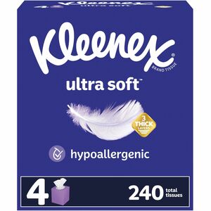 Kleenex+Ultra+Soft+Tissues+-+3+Ply+-+White+-+60+Per+Box+-+4+%2F+Pack